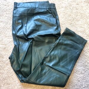 Green Faux Leather Pants